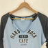 ハードロックカフェ Hard Rock Cafe 90-00s アーチロゴ プリント ラグランスリーブ Tシャツ Y2K メンズ