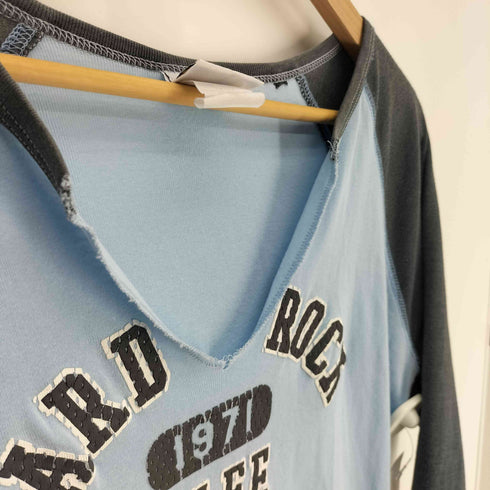 ハードロックカフェ Hard Rock Cafe 90-00s アーチロゴ プリント ラグランスリーブ Tシャツ Y2K メンズ