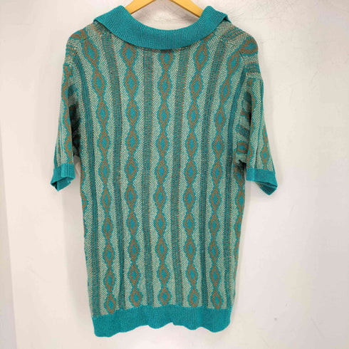 ザラ ZARA クロシェ編み ポロシャツ メンズ import:L