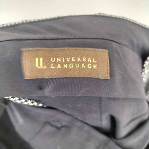 ユニバーサルランゲージ UNIVERSAL LANGUAGE 千鳥格子柄ウール2タックスラックスパンツ メンズ JPN:L