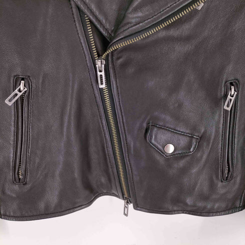 DOMENICO+SAVIO GOAT LEATHER RIDERS ゴートスキン レザーダブルライダースジャケット レディース 36