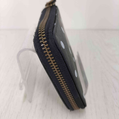 コムデギャルソン COMME des GARCONS ジップラウンド ドット柄 レザーウォレット レディース