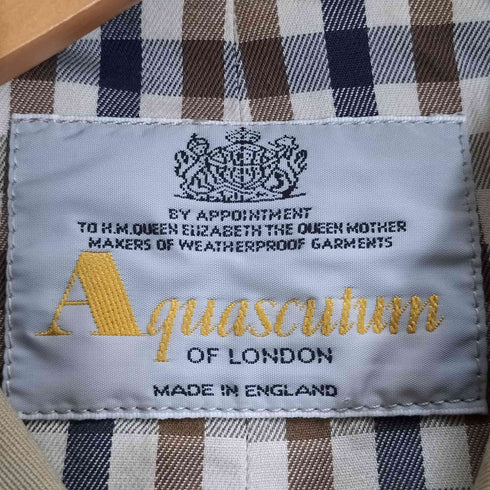 アクアスキュータム AQUASCUTUM イングランド製 チェックライナー ステンカラーコート メンズ