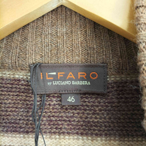 ILFARO マルチボーダー ウール ハーフジップ ニット レディース EUR:38
