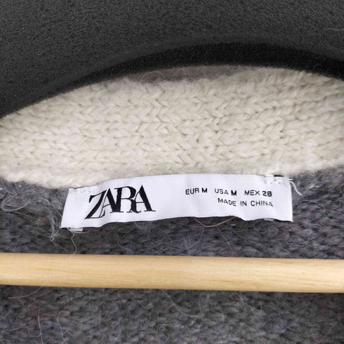 ザラ ZARA コントラストトリムニットカーディガン レディース import:M