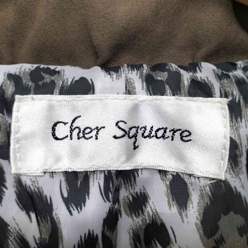 cher squre 裏地レオパード ダウンジャケット レディース LL