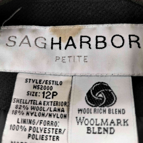 サグハーバー SAG HARBOR ナイロン混 ウール1Bテーラードジャケット レディース 12P