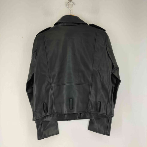 ザラ ZARA FAUX LEATHER JACKET フェイクレザー ダブルライダースジャケット レディース XL