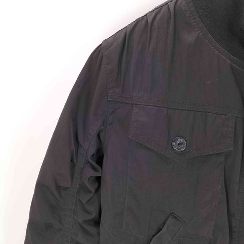 ディーゼル DIESEL 00S Gather Design Cropped Bomber Jacket ギャザー デザイン クロップド ボンバー ジャケット MA-1 ブルゾン Y2K 裏地総柄 レディース import:S