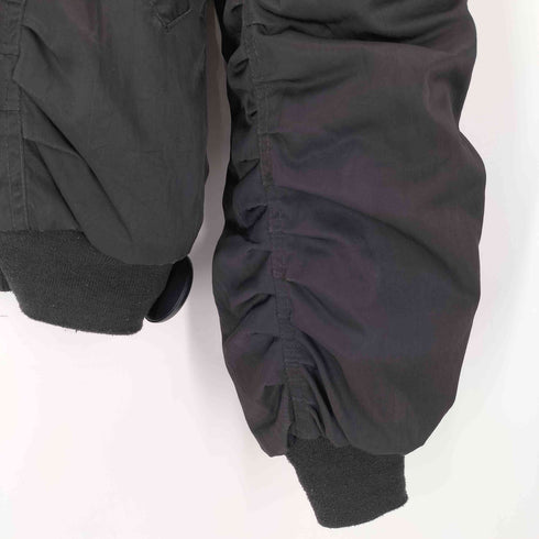 ディーゼル DIESEL 00S Gather Design Cropped Bomber Jacket ギャザー デザイン クロップド ボンバー ジャケット MA-1 ブルゾン Y2K 裏地総柄 レディース import:S