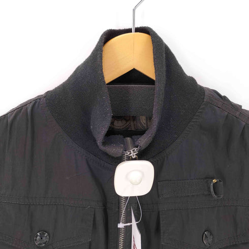 ディーゼル DIESEL 00S Gather Design Cropped Bomber Jacket ギャザー デザイン クロップド ボンバー ジャケット MA-1 ブルゾン Y2K 裏地総柄 レディース import:S