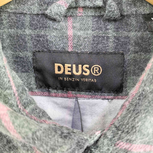 デウス DEUS L/S コットンフロントポケットロゴ刺繍チェックシャツ メンズ import:M