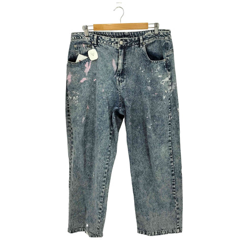 ペイント加工 ウォッシュ デニムパンツ メンズ XL