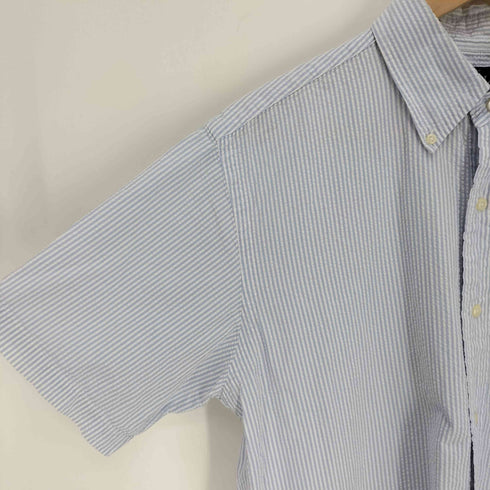 ラルフローレン RALPH LAUREN ポニー刺繍 ストライプ シアサッカー ボタンダウン S/S シャツ メンズ import:L