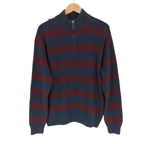 チャップス CHAPS ボーダー柄ハーフジップニット メンズ L