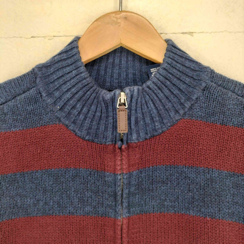 チャップス CHAPS ボーダー柄ハーフジップニット メンズ L
