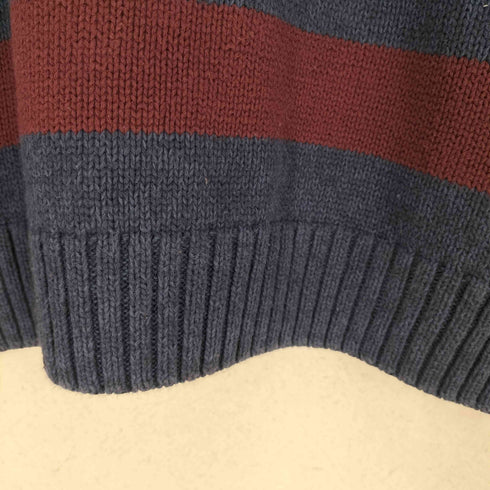 チャップス CHAPS ボーダー柄ハーフジップニット メンズ L