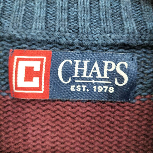チャップス CHAPS ボーダー柄ハーフジップニット メンズ L