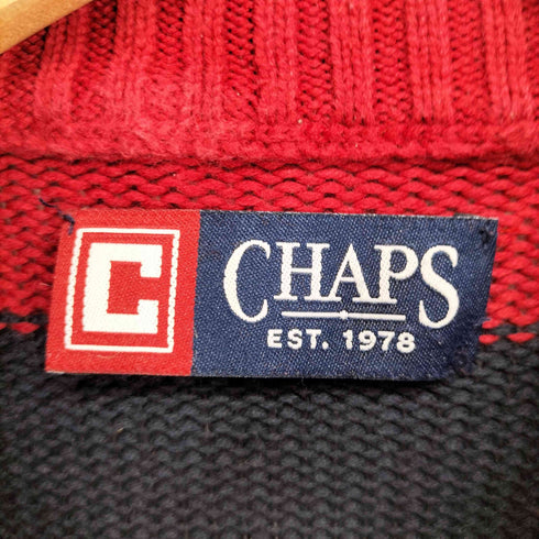 チャップス CHAPS ボーダー柄ハーフジップニット メンズ M