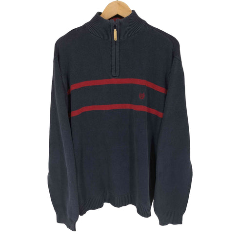 チャップス CHAPS ボーダー柄ハーフジップニット メンズ M
