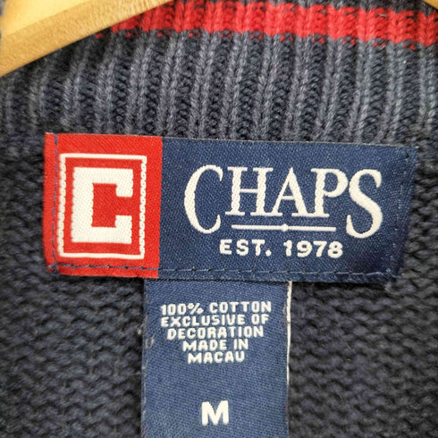 チャップス CHAPS ボーダー柄ハーフジップニット メンズ M