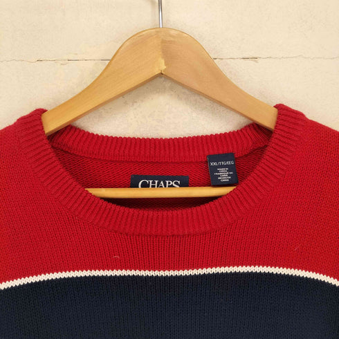 チャップス CHAPS ボーダー柄クルーネックニット メンズ XXL