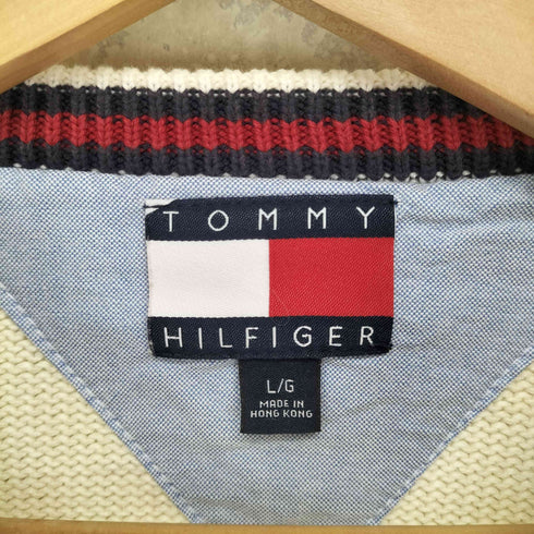 トミーヒルフィガー TOMMY HILFIGER Vガゼットクルーネックニット メンズ L