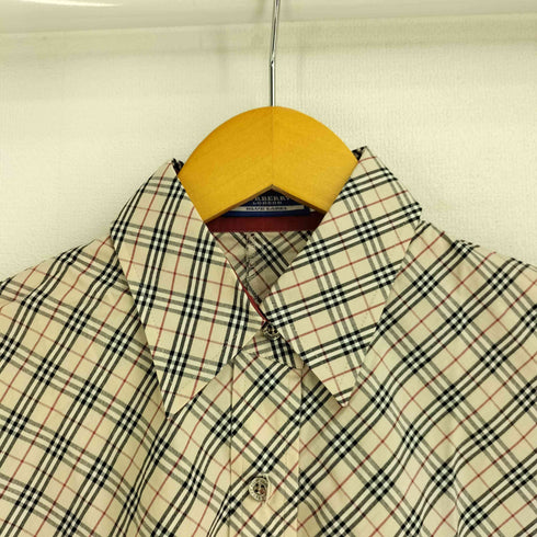 バーバリーブルーレーベル BURBERRY BLUE LABEL ロゴ刺繍 ノバチェック柄 長袖シャツ レディース EUR:40