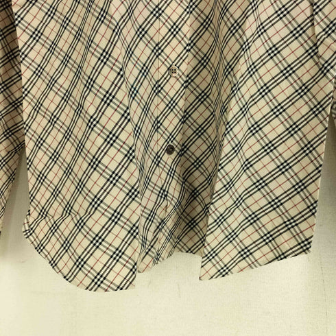 バーバリーブルーレーベル BURBERRY BLUE LABEL ロゴ刺繍 ノバチェック柄 長袖シャツ レディース EUR:40