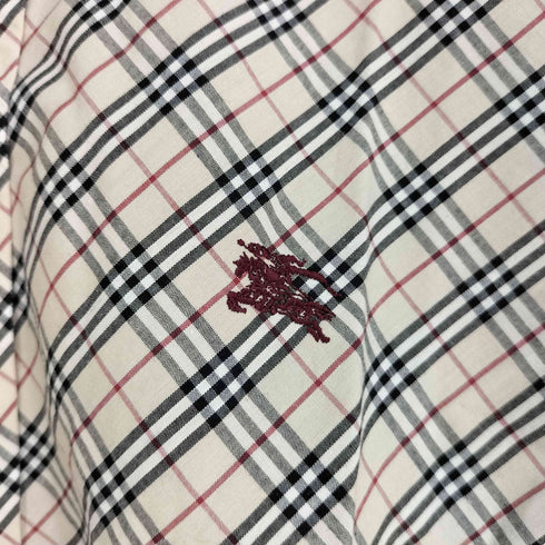 バーバリーブルーレーベル BURBERRY BLUE LABEL ロゴ刺繍 ノバチェック柄 長袖シャツ レディース EUR:40