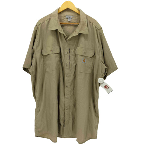 カーハート Carhartt 00s リップストップ アクションプリーツ 半袖 ワークシャツ メンズ import:XXL