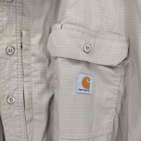 カーハート Carhartt 00s リップストップ アクションプリーツ 半袖 ワークシャツ メンズ import:XXL