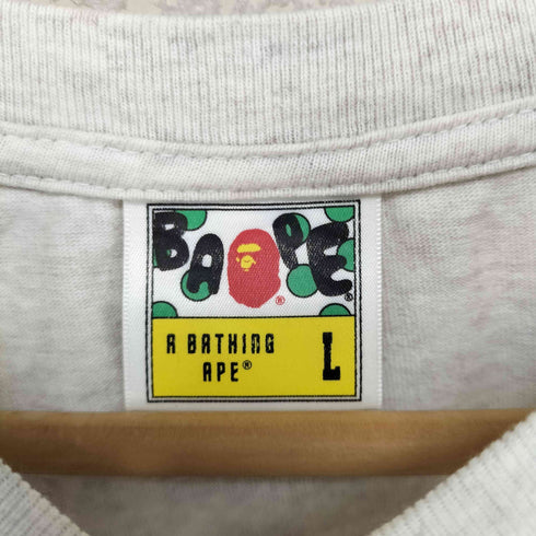 アベイシングエイプ A BATHING APE フロントプリントクルーネック LS Tシャツ メンズ L