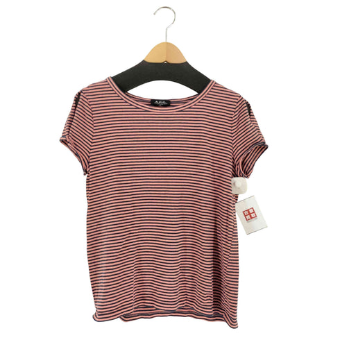 アーペーセー A.P.C. S/S コットンボーダークルーネックTシャツ レディース import:M