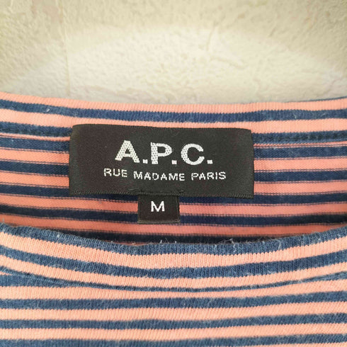 アーペーセー A.P.C. S/S コットンボーダークルーネックTシャツ レディース import:M