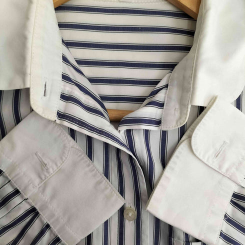 マッキントッシュフィロソフィー MACKINTOSH PHILOSOPHY 丸襟 ストライプ ラウンドカラーシャツ レディース 38
