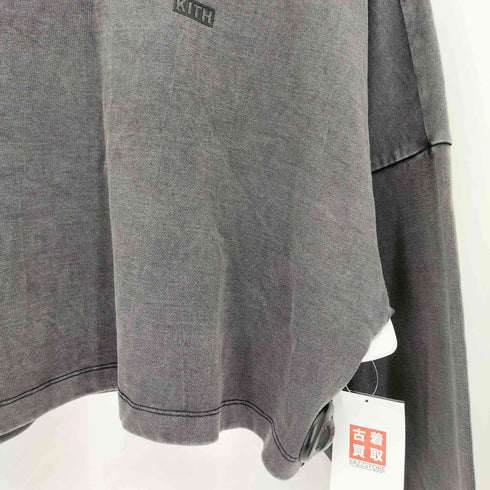 キス KITH ワンポイント ラバーボックスロゴ クロップド 長袖Tシャツ カットソー レディース XL