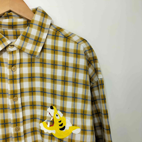 GIDEAL. tiger embroidery cut check shirts メンズ JPN:2