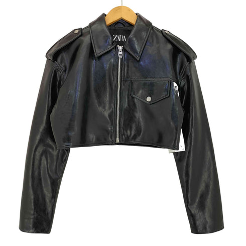 ザラ ZARA ショート丈 レザージャケット レディース import:XS