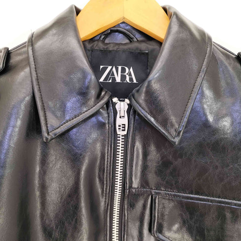 ザラ ZARA ショート丈 レザージャケット レディース import:XS