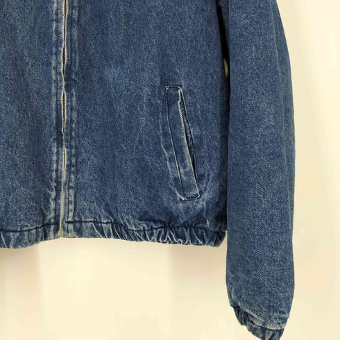 エルエルビーン L.L.Bean 80S USA製 デニム スイングトップ ジップアップ トラッカージャケット 裏地 タータンチェック チンストラップ メンズ H758