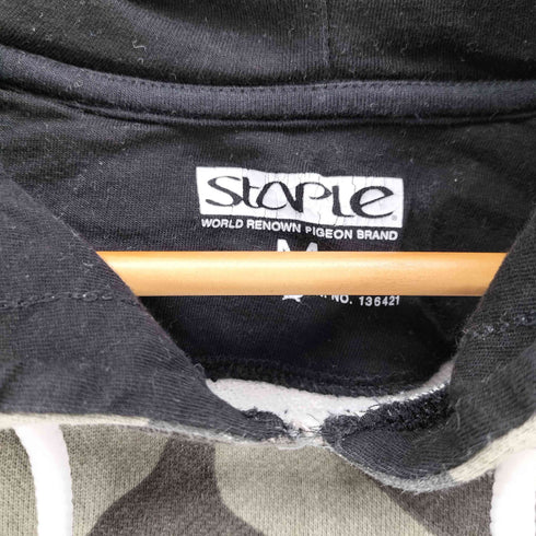 ステイプル staple カモ柄 迷彩 ナンバリング ラグラン プルオーバーパーカー メンズ JPN:M