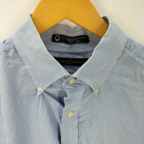 トミーヒルフィガー TOMMY HILFIGER 100s Two PLY コットン ボタンダウン L/S ストライプ シャツ ビックサイズ メンズ import:XL