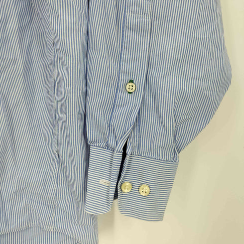 トミーヒルフィガー TOMMY HILFIGER 100s Two PLY コットン ボタンダウン L/S ストライプ シャツ ビックサイズ メンズ import:XL