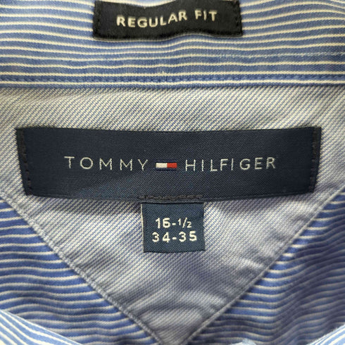 トミーヒルフィガー TOMMY HILFIGER REGULAR FIT レギュラーカラー L/S ストライプ シャツ ビックサイズ メンズ 34-35