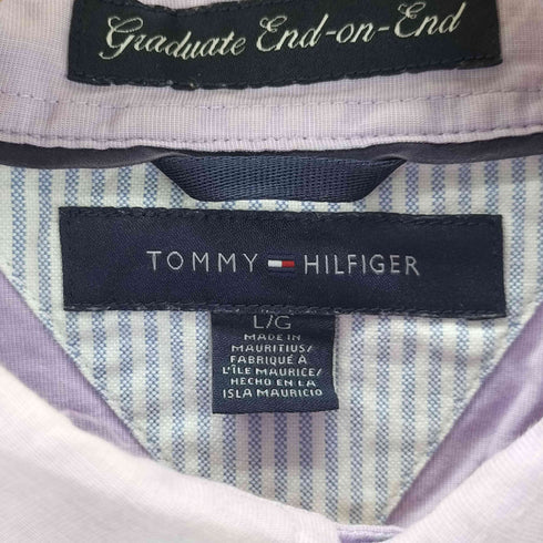 トミーヒルフィガー TOMMY HILFIGER アルファベット 刺繍 ボタンダウン L/S シャツ ビックサイズ メンズ import:L