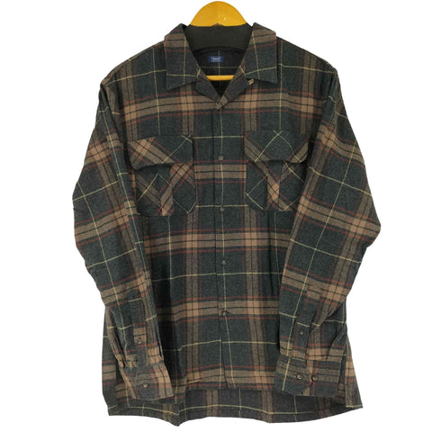 フェアファクス FAIRFAX チェック L/S 開襟シャツ メンズ import:L