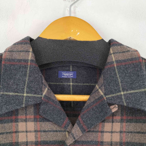 フェアファクス FAIRFAX チェック L/S 開襟シャツ メンズ import:L