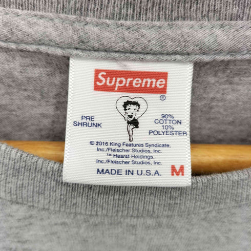 シュプリーム Supreme Betty Boop Tee ベティブープ フロントロゴプリント クルーネック半袖Tシャツ カットソー メンズ  M