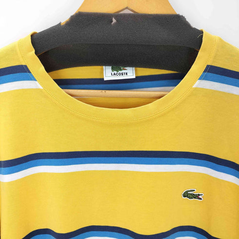 ラコステ LACOSTE ワニ ロゴ刺繍 マルチカラー ボーダー 半袖 Tシャツ メンズ 5